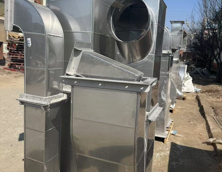 Custom industrial stainless steel air duct fabrication and ventilation fittings - KS Metal Pro