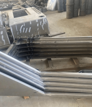 Custom precision sheet metal welded frame fabrication for industrial equipment.