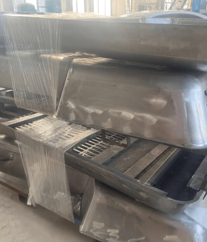 Custom OEM metal excavator engine hood and rear cover fabrication - KS Metal Pro