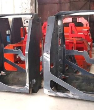Custom steel excavator cab frame for heavy machinery construction